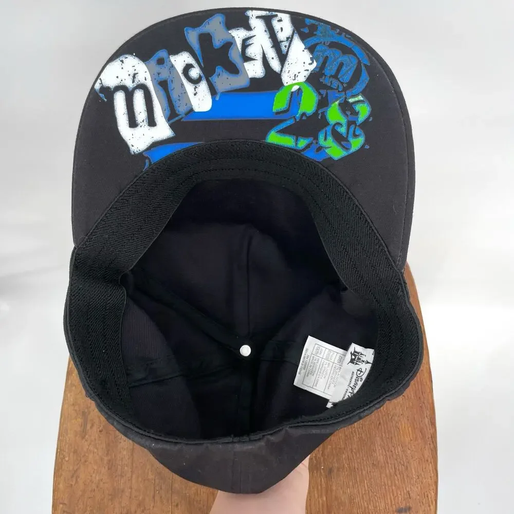 Disney Mickey Mouse Black Blue Mohawk Punk Baseball Hat Edgy Cap Teen Youth Size